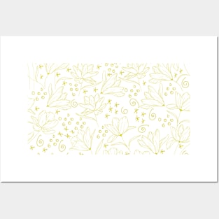 Parrot Flower repeat pattern Posters and Art